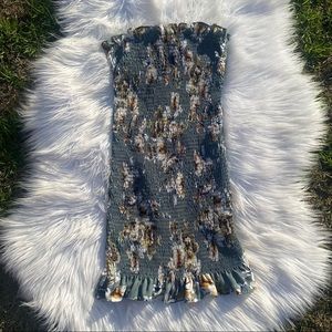 Free people Floral Print Smocked Tie-Strap
Bodycon Mini Dress